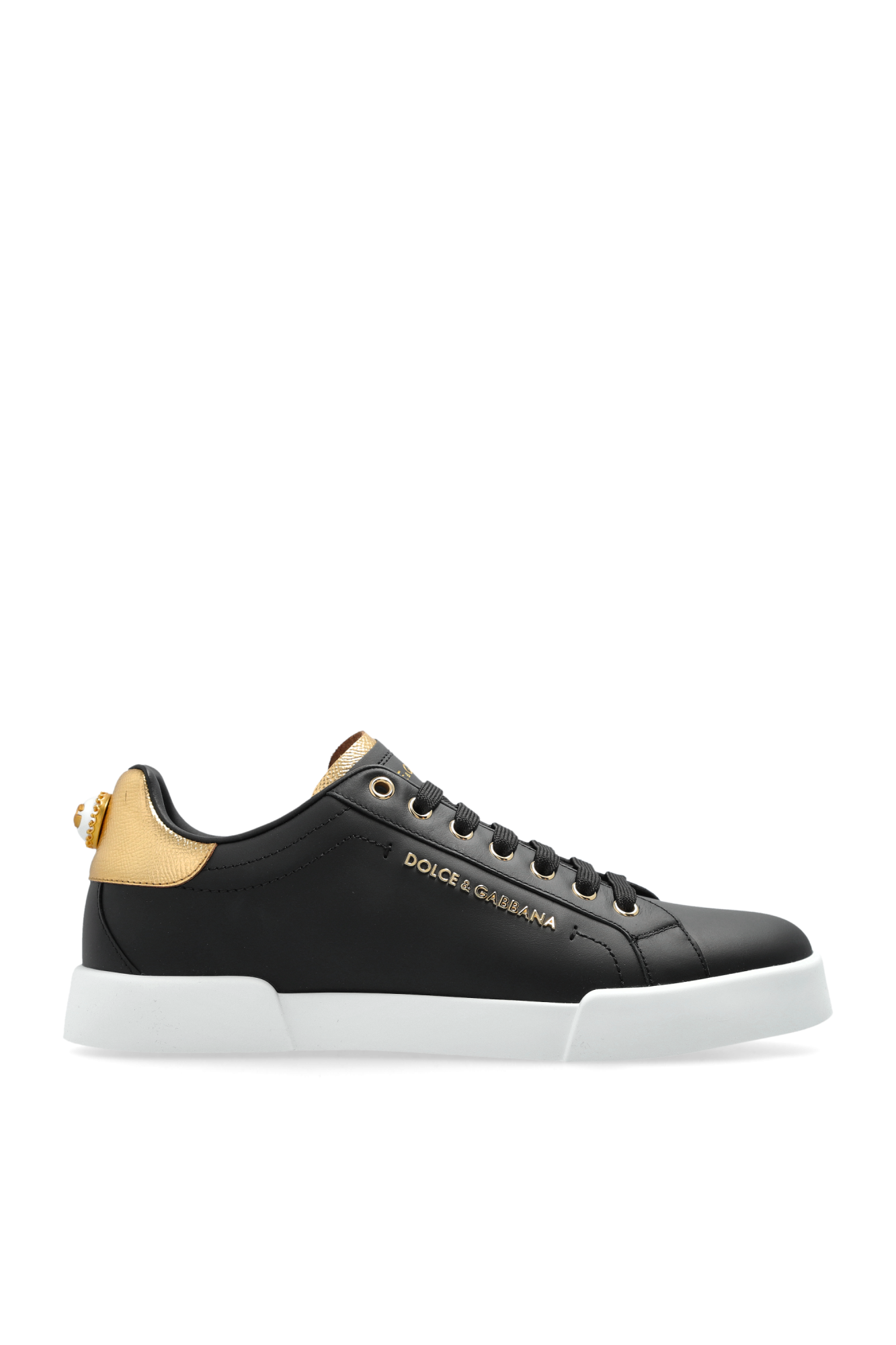 スニーカー Dolce & Gabbana 'Portofino' sneakers (CK2329AN298 8E831) Calfskin nappa Portofino sneakers with lettering in Black